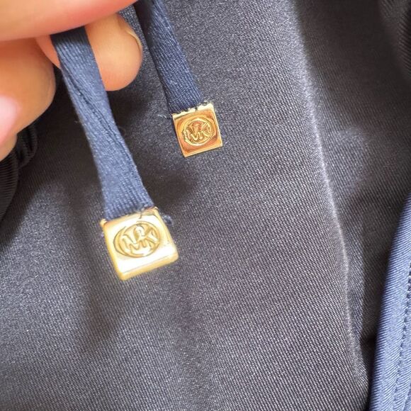 Michael Kors Navy Blue Shirred High Waist Plus Size Hipster Swim Bottom 22W - Picture 4 of 8